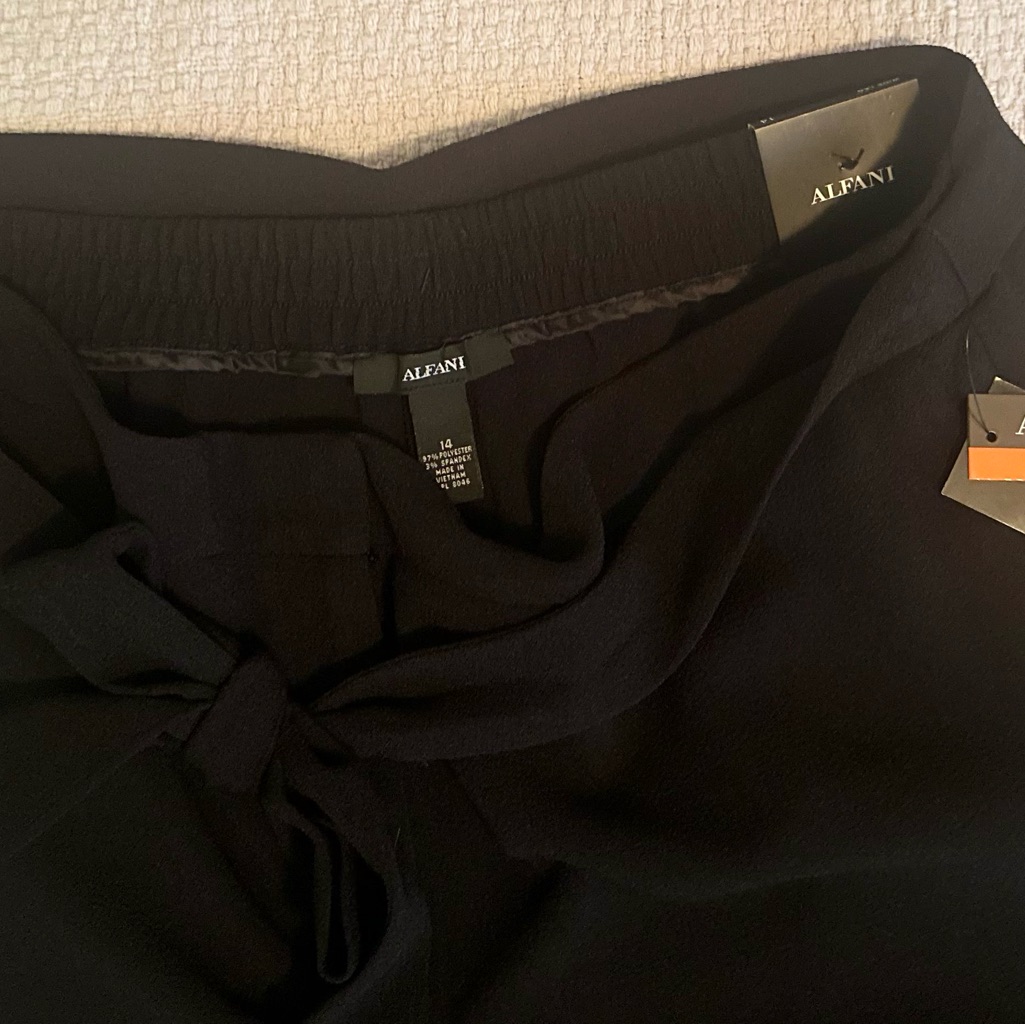 Alfani Elegant Black Trousers With Tie Detail